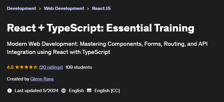 Pictures · Udemy — React + TypeScript: Essential Training 2024-3