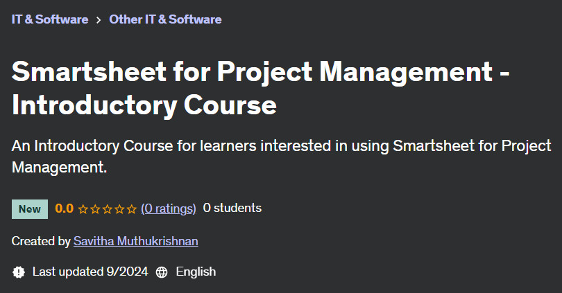 Pictures · Udemy — Smartsheet for Project Management – Introductory Course 2024-7