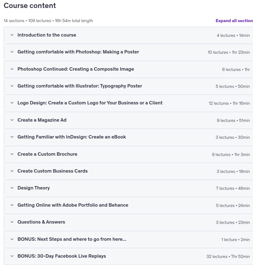 Course topics · Graphic Design Bootcamp 2026-2