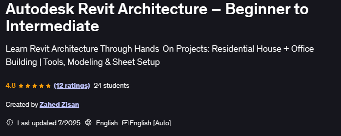 Bilder · Autodesk Revit Architecture – Beginner zu Intermediate 2025-7