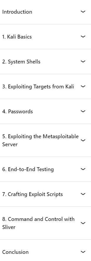 Course topics · LinkedIn — Kali Linux for Advanced Pen Testing and Ethical Hacking 2021-12