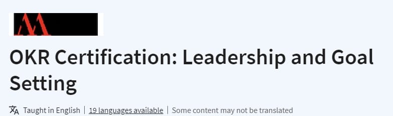 Pictures · Coursera — OKR Certification: Leadership and Goal Setting 2023-12