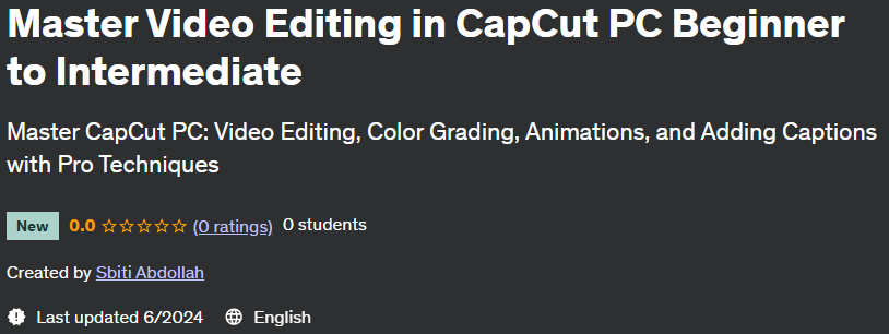 Pictures · Master Video Editing in CapCut PC Beginner to Intermediate 2024-6