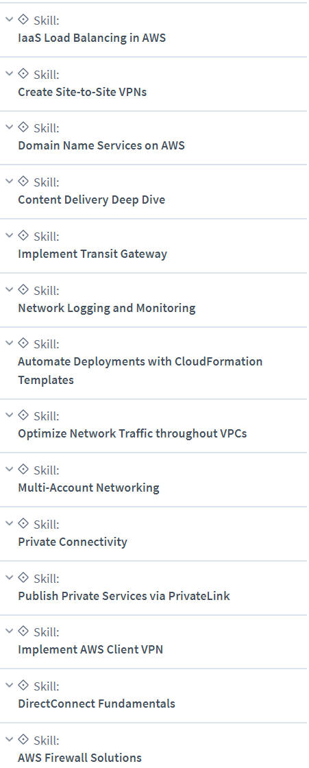 Course topics · CBTNuggets — AWS Certified Advanced Networking – Specialty (ANS-C01) Online Training 2024-4
