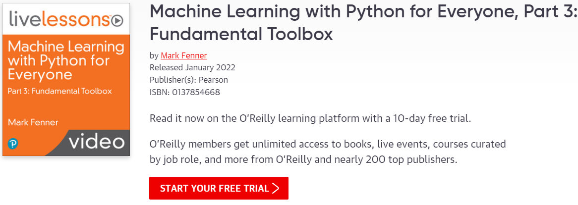 Pictures · Oreilly – Machine Learning with Python for Everyone, Part 3: Fundamental Toolbox 2022-8