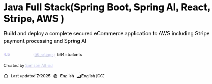 Pictures · Java Full Stack(Spring Boot, Spring AI, React, Stripe, AWS ) 2025-7