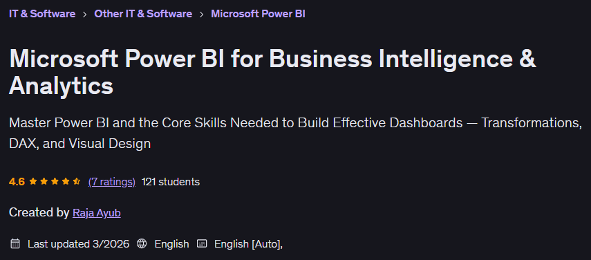Pictures · Udemy — Microsoft Power BI for Business Intelligence & Analytics 2026-3