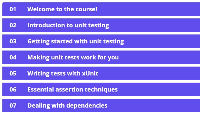 Course topics · Julio Casal — C# Unit Testing Essentials 2024-1