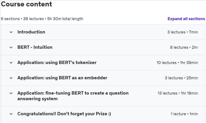 Course topics · Learn BERT – essential NLP algorithm by Google 2024-3