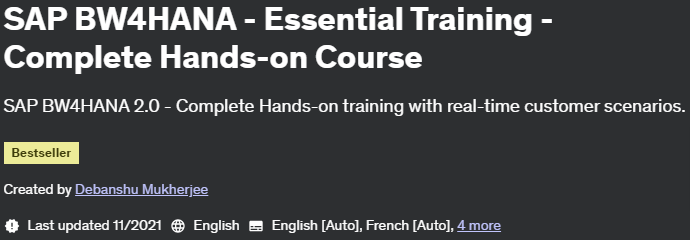 Pictures · Udemy — SAP BW4HANA – Essential Training – Complete Hands-on Course 2021-5