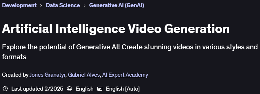 Pictures · Artificial Intelligence Video Generation 2025-1