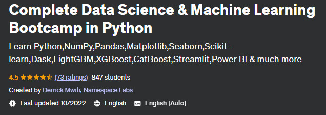 Pictures · Udemy — Complete Data Science & Machine Learning Bootcamp in Python 2021-1