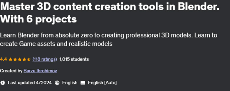 Pictures · Udemy — Master 3D content creation tools in Blender. With 6 projects 2023-6