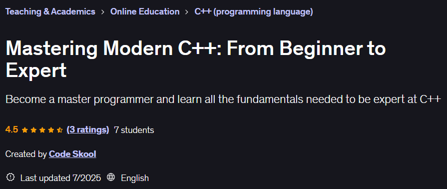 Pictures · Udemy — Mastering Modern C++: From Beginner to Expert 2025-7