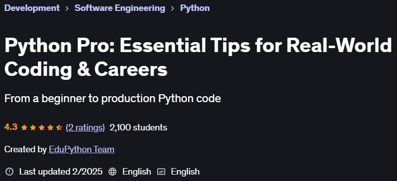 Pictures · Udemy — Python Pro: Essential Tips for Real-World Coding & Careers 2025-2
