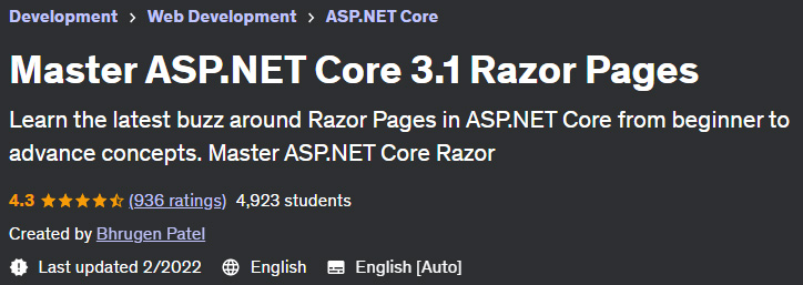 Pictures · Udemy — Master ASP.NET Core 3.1 Razor Pages 2022-2