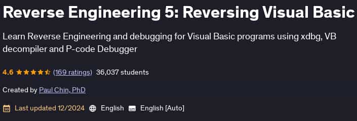 Pictures · Udemy — Reverse Engineering 5: Reversing Visual Basic 2024-12