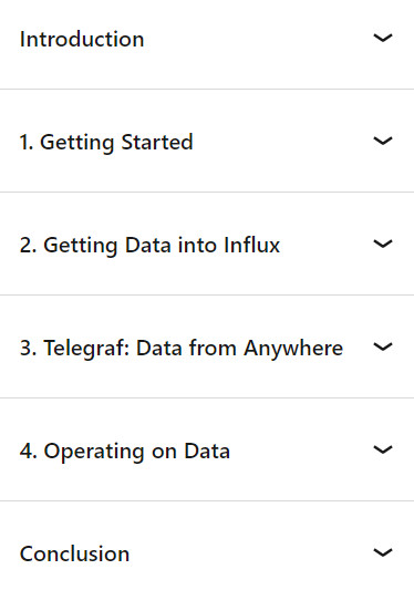 Course topics · InfluxDB for Time Series Data: Ingest, Analyze, and Visualize Data 2022-5