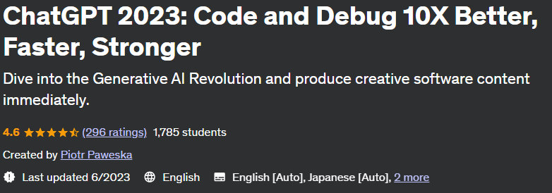 Pictures · Udemy — ChatGPT 2023: Code and Debug 10X Better, Faster, Stronger 2023-2