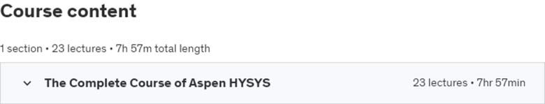 课程主题 · Aspen HYSYS的完整课程 2023-7