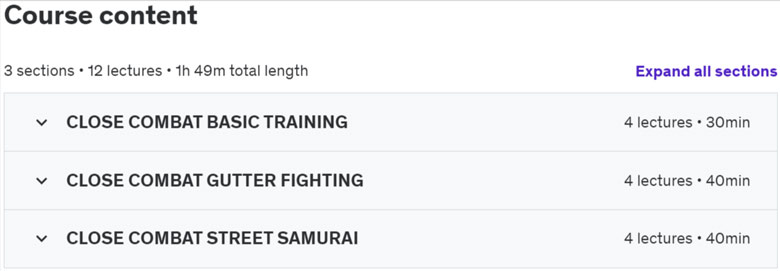 Course topics · Learn Military Close Combat Training | Captain Chris Pizzo 2020-7