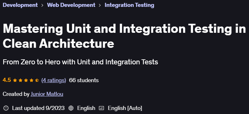 Pictures · Udemy — Mastering Unit and Integration Testing in Clean Architecture 2023-9