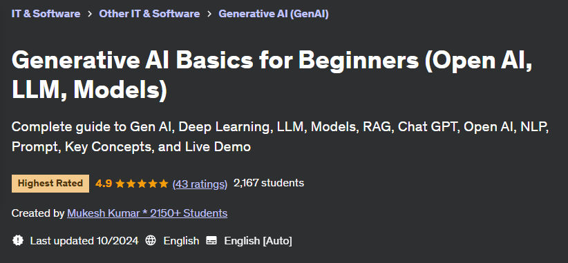 Pictures · Generative AI Basics for Beginners (Open AI, LLM, Models) 2024-9
