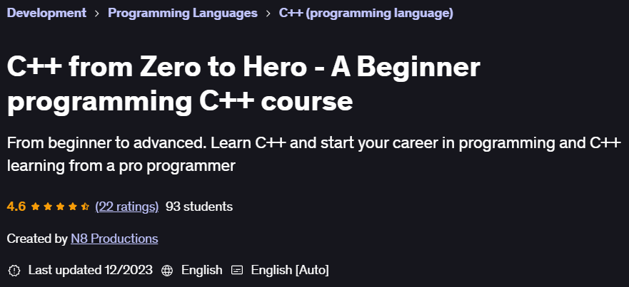 Pictures · Udemy — C++ from Zero to Hero – A Beginner programming C++ course 2023-10