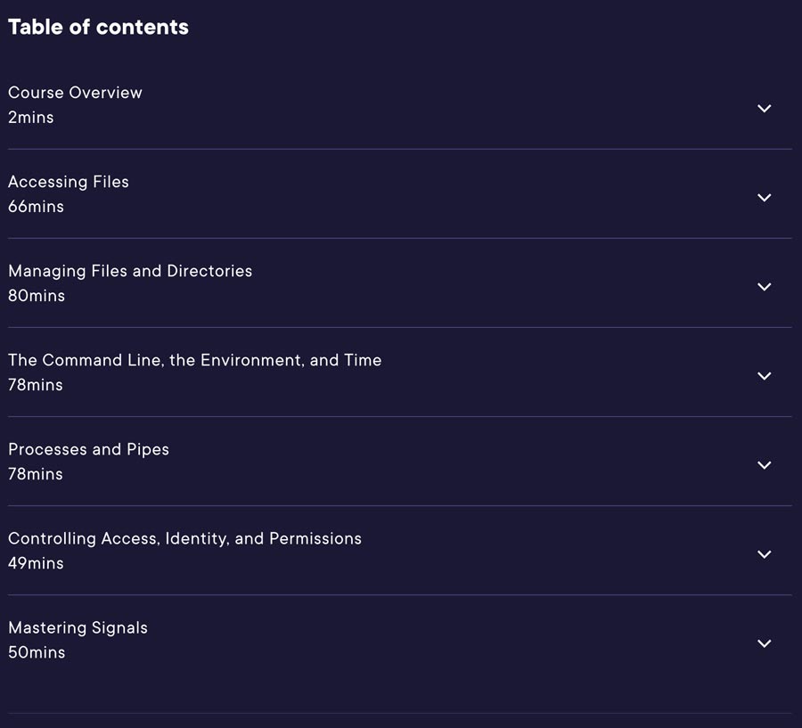 Course topics · Pluralsight — Linux Systems Programming 2022-12