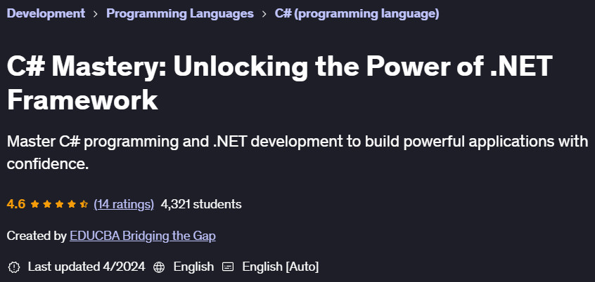 Pictures · Udemy — C# Mastery: Unlocking the Power of .NET Framework 2024-4