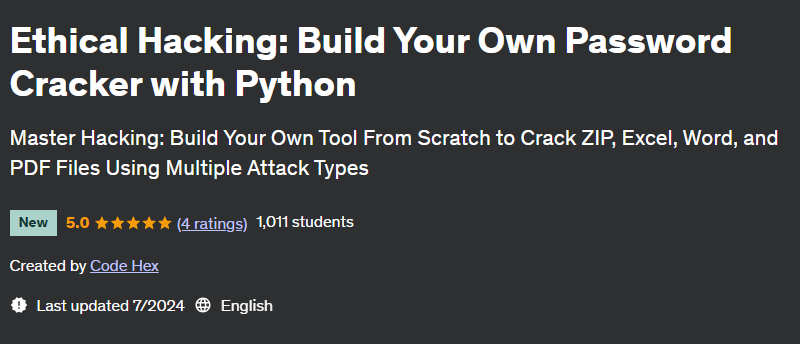 Pictures · Ethical Hacking: Build Your Own Password Cracker with Python 2024-7