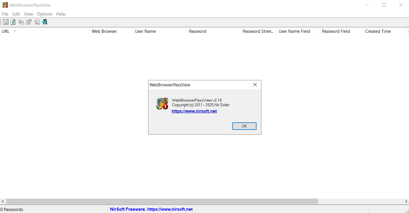 الصور · موقع WebBrowserPassView 2.18