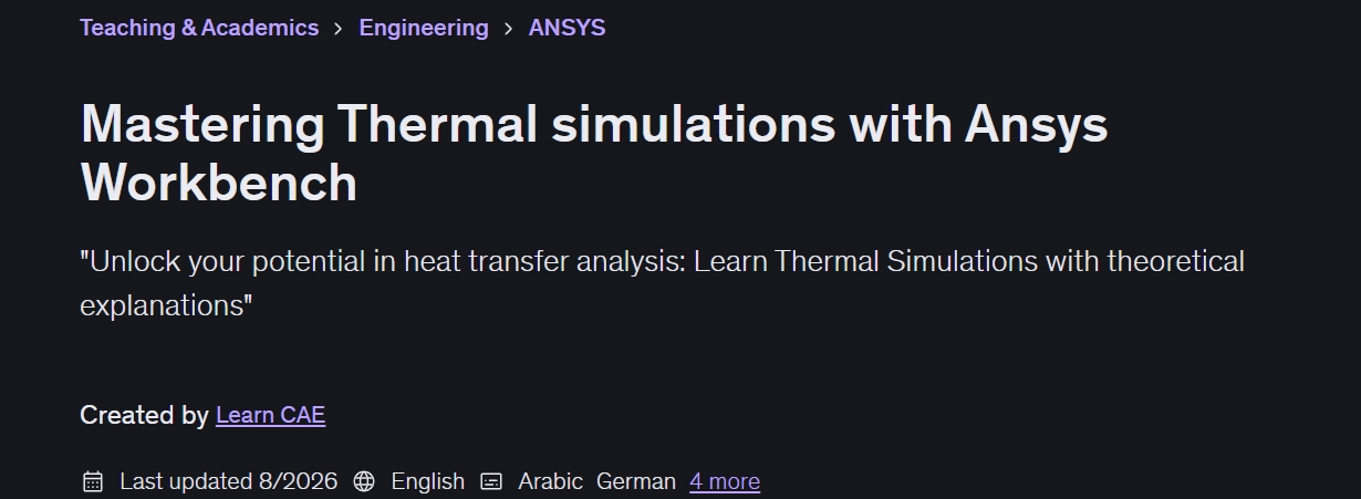 Imágenes · Maestría de simulaciones térmicas con Ansys Workbench 2025-5