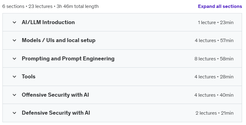 Course topics · How to use AI and LLMs for Offensive and Defensive Security 2024-11