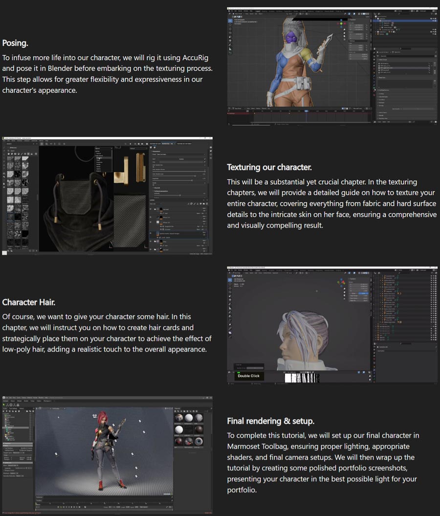 کورس کے موضوعات · FastTrack Tutorials – AAA Game Character Creation Tutorial حصہ 2 2025-1