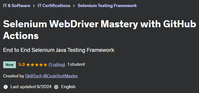 Pictures · Udemy — Selenium WebDriver Mastery with GitHub Actions 2024-9