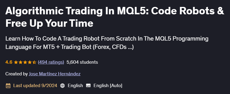 Pictures · Udemy — Algorithmic Trading In MQL5: Code Robots & Free Up Your Time 2024-9