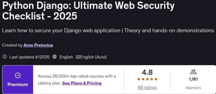चित्र · Python Django: अंतिम वेब सुरक्षा चेकलिस्ट – 2025 2025-4