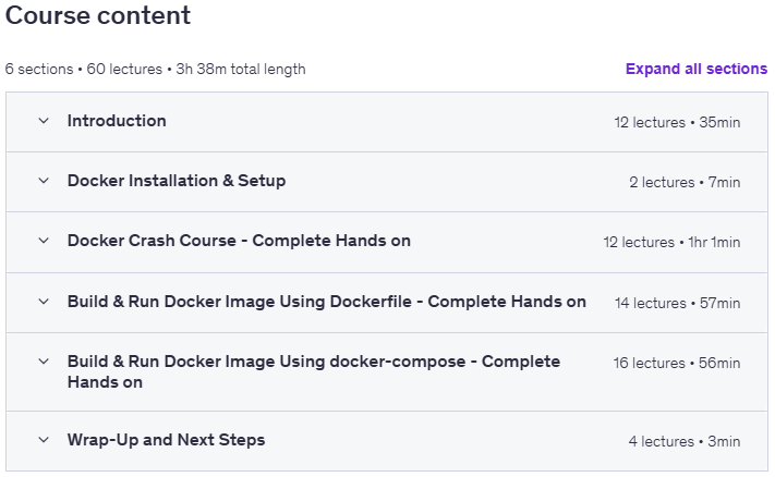 کورس کے موضوعات · Docker مطلق ابتدائیوں کے لئے - ہاتھ پر DevOps 2025-11