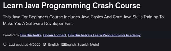 Pictures · Learn Java Programming Crash Course 2025-4