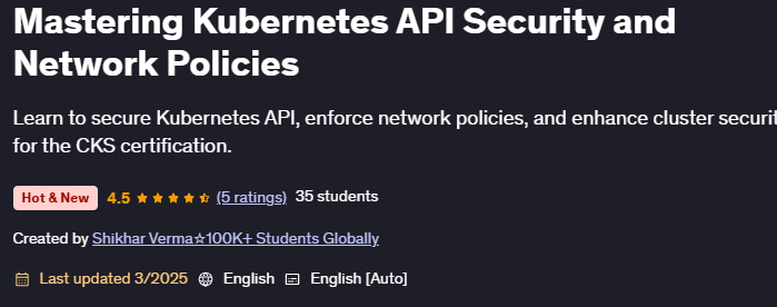 Images · Maîtrise des Kubernetes API Politiques de sécurité et de réseau 2025-3
