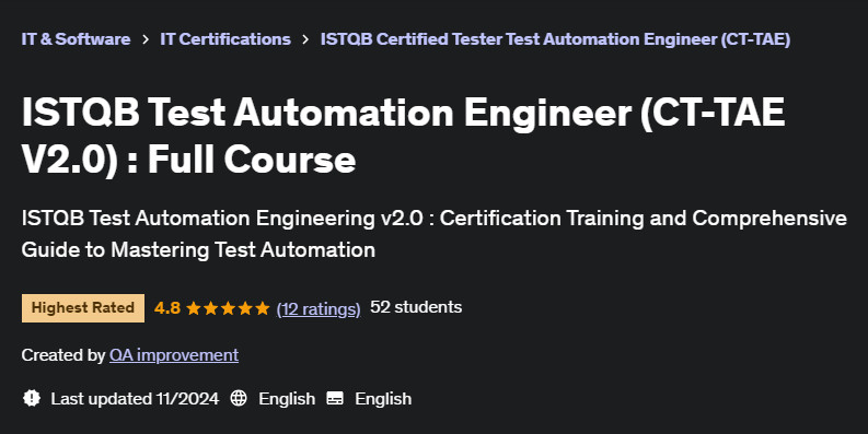 Pictures · Udemy — ISTQB Test Automation Engineer (CT-TAE V2.0) : Full Course 2024-11