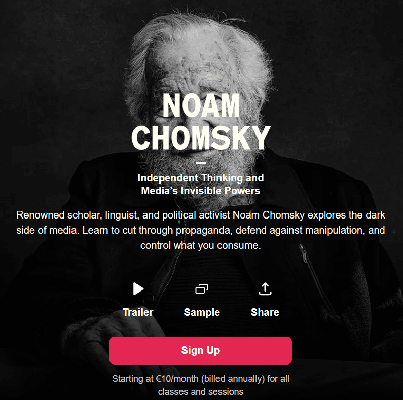 Pictures · MasterClass – Noam Chomsky Teaches Independent Thinking and the Media’s Invisible Powers 2023-7