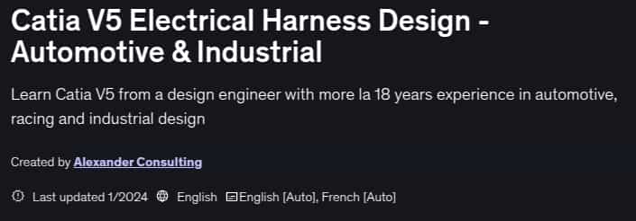Pictures · Udemy — Catia V5 Electrical Harness Design – Automotive & Industrial 2024-1
