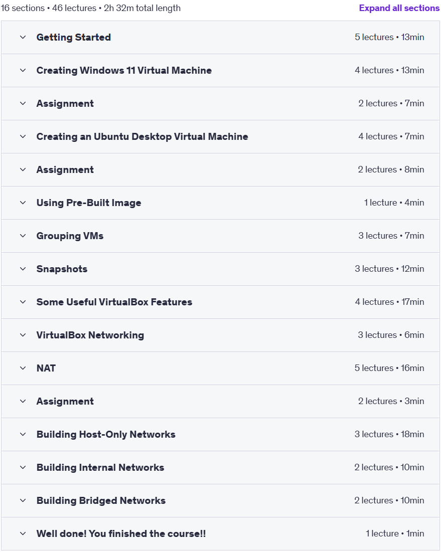 课程主题 · VirtualBox Made Easy : 在家建立IT和网络安全实验室 2025-6