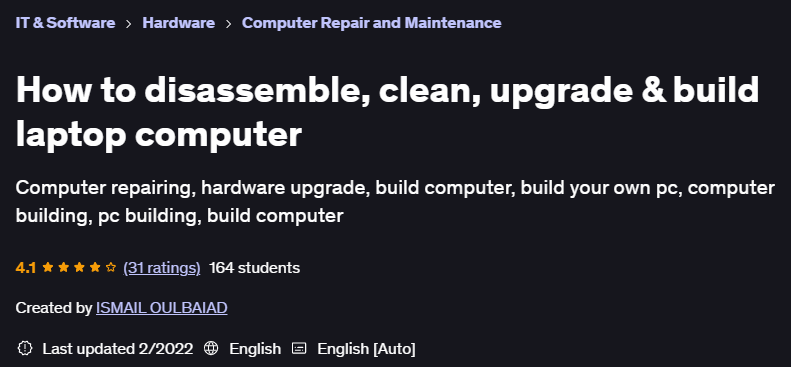 Pictures · Udemy — How to disassemble, clean, upgrade & build laptop computer 2022-2