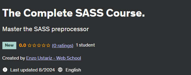 Pictures · Udemy — The Complete SASS Course. 2024-8