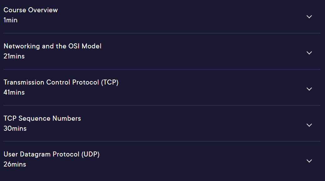 Course topics · Pluralsight — TCP and UDP Operation 2022-12