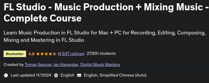 Pictures · Udemy — FL Studio – Music Production + Mixing Music -Complete Course 2024-11/2025-4