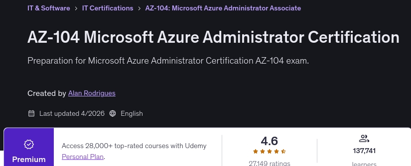Imágenes · El AZ-104 Microsoft Azure Certificado de Administrador 2026-4